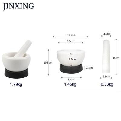 China Sustainable Kitchen Small Stone Mill Garlic Dried Fruit Marble Herbs And Spices Marble Crusher And Grinder for sale