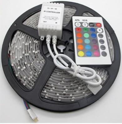 China SMD5050 indoor decoration use IP20 DC24V 5m/roll 4-in-1 rgb flexible strip with smart rgb controller for sale