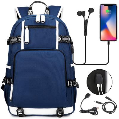 China Wholesale With USB Laptop Backpacks Casual Student Backpacks For Men And Women With USB Charging Ports And Earphone Ports for sale