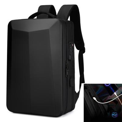 China With USB ABS Hard Case Laptop Backpacks Waterproof Large Capacity Bag Business USB Charger Smart Travel For Women Men for sale