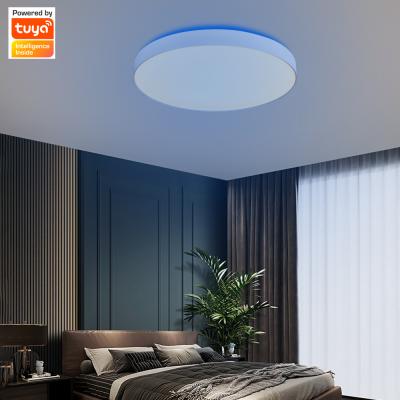 China Modern Household Smart Decorative Indoor Using Metal Led Ceiling Lamp With Blue Backlight for sale