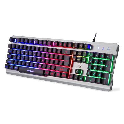 China Gaming Aluminum Alloy Multimedia Anti-ghosting Computer Keyboards RGB Gaming Keyboard for sale