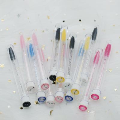 China Nylon Eyelash Mascara Spoolies Sweeps Lash Applicator Disposable Mascara Wand Eyelash Brush for sale