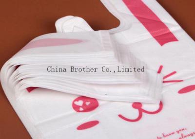 China Las bolsas de plástico cortadas con tintas reciclables del PE, bolsos de ultramarinos plásticos personalizados en venta