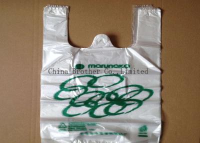 China La aduana coloreada imprimió el Ldpe de los bolsos de compras/el HDPE plásticos materiales con las manijas en venta