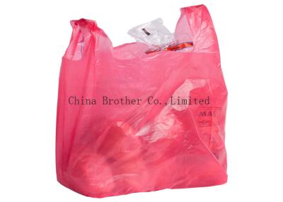 China Buntes HDPE Griff-T-Shirt Plastiktaschen, Gemischtwarenladen-Plastiktasche-Westen-Fördermaschine zu verkaufen