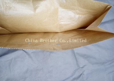 China Biodegradable Brown Multiwall Paper Bags 50 Kg For Building Material for sale