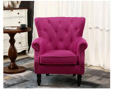 China CHESTERFIELD Wholesale Modern Nordic style liene fabric single chesterfield armchair for living room for sale