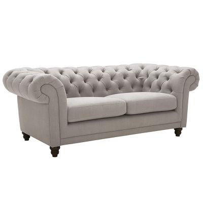 China Removable cushion seat Classic chesterfield style sofa loveseat furniture low button-tufted back with scroll arms for sale