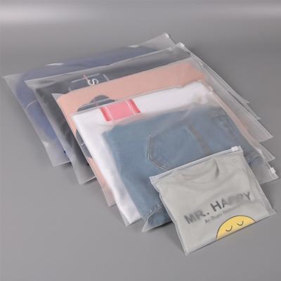 China Recyclable High Quality Custom Frosted Zipper Plastic Bag For Clothes Plastic Packaging Zipper Bag PVC Garment Poly Bag for sale