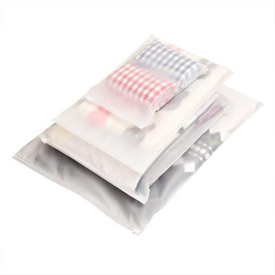 China Recyclable PVC/PE/PP Custom Bag Frosted Plastic Ziplock Clothing Bags Zipper Clothing Tote Bag for sale