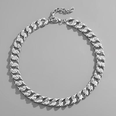 China Hip Hop Fashion Jewelry 14mm Cuban Link Necklace Hip Hop Ice Out Alloy Cuban Link Chain Chain For Men for sale