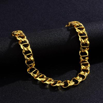 China Retro Hiphop Fashion Jewelry 14mm Chain Hip Hop Gold Plated Cuban Link Chain Necklaces For Men for sale