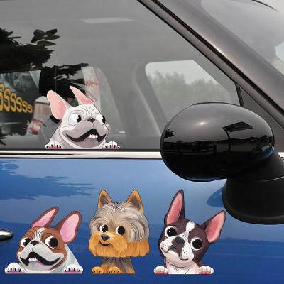 China 12 Cartoon Design Dog Car Reflective Look Vinyl Stickers and Decals for sale