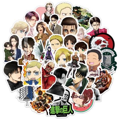 China 50PCS Cartoon Sticker Attack on Titan Anime Sticker Cartoon Sticker for Diy Album Toy Laptop Snowboard Luggage Motorcycle Skateboard for sale