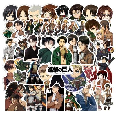 China 50pcs/bag Newest Cartoon Sticker Anime Attack On Titan Sticker Gifts For Kids Laptop Suitcase Bicycle Car DIY PVC Stickers for sale