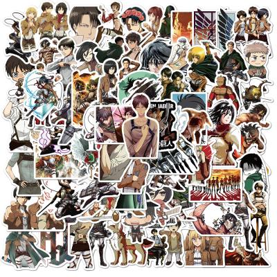 China Wholesale 100pcs/bag Anime Cartoon Sticker Attack On Titan Sticker Gifts For Kids At Laptop Suitcase Bicycle Car DIY PVC Stickers for sale