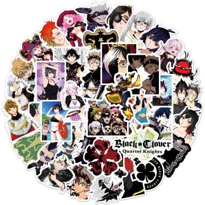 China 50pcs/bag 50pcs/bag Removable Waterproof Vinyl Stickers For Fans Laptop Luggage Black Clover Decoration for sale