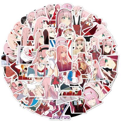 China 100pcs/bag Cartoon Sticker Anime DARLING In The FRANXX Props Props Prop PVC Cartoon Decal Sticker for sale