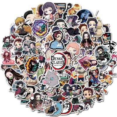 China Cartoon Sticker 100pcs Demon Slayer My Hero Academia Hunter X Vinyl Waterproof Stickers Bottle Label Skateboard Plastic Stickers for sale