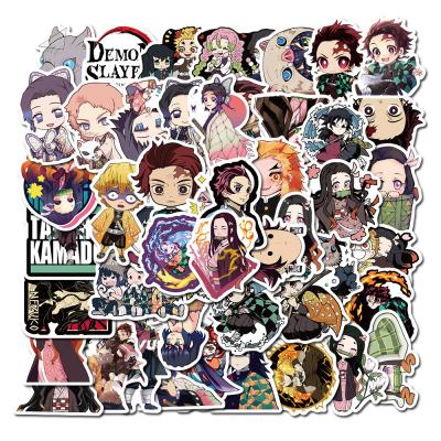 China Anime Cartoon Sticker 2020 New Design Demon Slayer Waterproof Removable Stickers For Suitcase Trolley Case Notebook Phone Laptop for sale