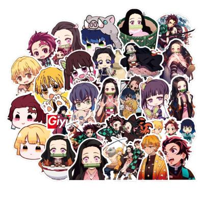 China Anime Cartoon Sticker 50pcs/bag Anime Demon Slayer Kimetsu No Yai Doodle PVC Waterproof Matte Surfacesticker For Suitcase Trolley Case Notebook Phone for sale