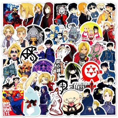 China 50Pcs Fullmetal Alchemist Cartoon Sticker 50Pcs Japanese Anime Waterproof PVC Car Stickers For Luggage Custom Anime Stickers for sale