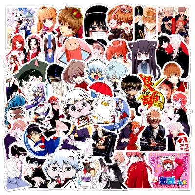 China Hot Selling Anime Sticker 50PCS Gintama Cartoon Decorative Pattern Waterproof Luggage Stickers for sale