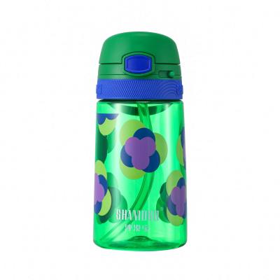 China Good Quality Kids Tritan Sustainable Hot Selling Plastic 350ml Water Bottle With Straw Portable Ring for sale