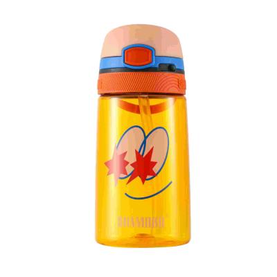 China Top Selling Viable Guaranteed Quality Bounce Cap Kids Tritan Plastic Water Bottle 350ml With Straw Portable for sale