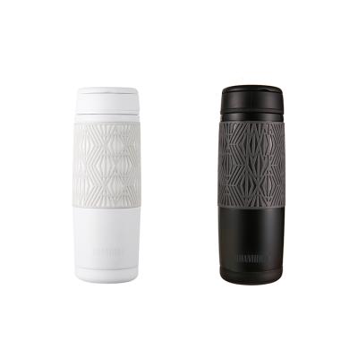 China Double Wall 420ml Business Sustainable Thermal Water Bottle Black Vacuum Flasks Thermo Stainless Steel for sale