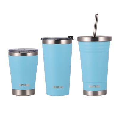 China Double Wall Vacuum Insulated 304 Stainless Steel Double Wall 304 Stainless Steel Tumbler With Straw Eco-Friendly Lean Vacuum Tumbler Cups for sale