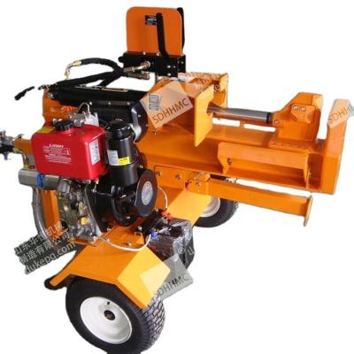 China 30Ton 13HP Lifan Diesel Engine Hydraulic Log Splitter Electric Wood Splitter Start With Front Jocky Wheel for sale