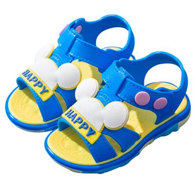 China Lightweight Waterproof Soft Cartoon PVC Flat Kids Slides Sandals Shoes Buckle Straps Sandals Baby Toddler Kids Sandals for sale