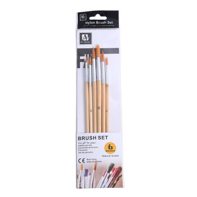 China Nylon Paint Brushes 6 Pcs Nylon Pad Brush 6 Brush for sale