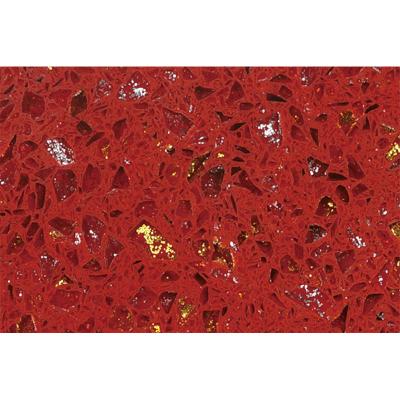 China Modern Artificial Red Glass Sparkle Quartz Stone Surfaces Slabs For Kitchen And Flooring From China for sale