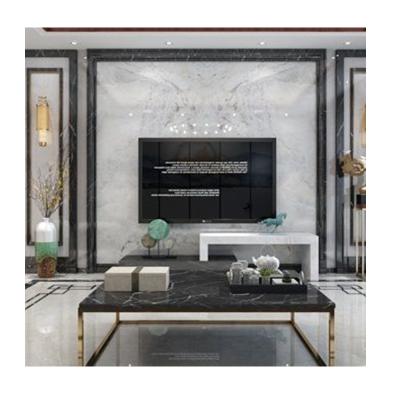 China Modern Home Black And White Modern Root Marble Furniture Dining Room Table Sets Marble Dining Table for sale