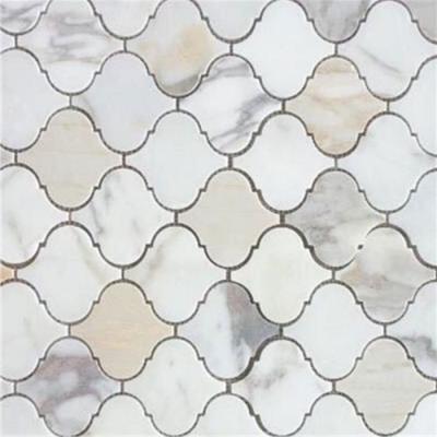 China Modern Calacatta Golden Grand Lantern Shaped Baroque Arabesque Mosaic Tile Polished for sale