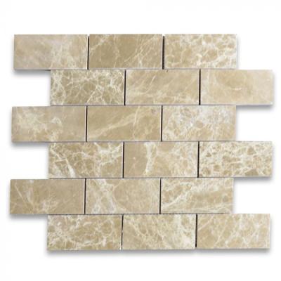 China Modern Grand Emperador Light 2x4 Brick Subway Mosaic Tile Polished for sale