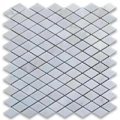 China Modern Carrara 1x1-78 White Diamond Mosaic Tile Polished Rhomboid for sale