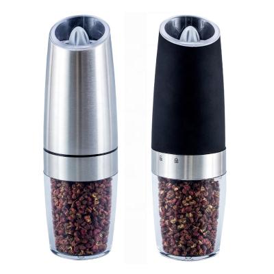 China Viable adjustable electric spice grinder stainless steel coarseness automatatic pepper and salt grinder set for sale