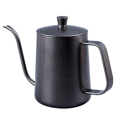 China Sustainable 350/600ML Gooseneck Kettle Black Pour Over Coffee Kettle Stainless Steel With Long Spout for sale