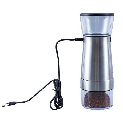 China Automatatic Electric Stainless Steel Sustainable Rechargeable Coffee Grinder With Adjustable Coarseness for sale