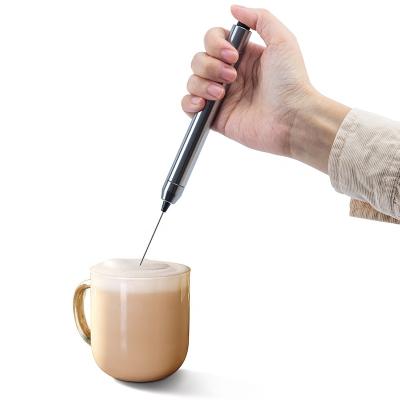 China Viable Mixer Electric Coffee Frother Stainless Steel Egg Beater Mini Foamer for sale