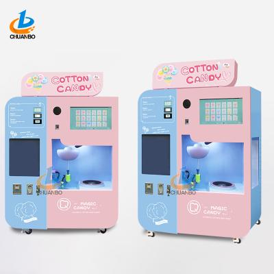 China Retail Smart Automatic Electric Vending Cotton Floss Candy Making Vending Machine For Colorful Flowers for sale