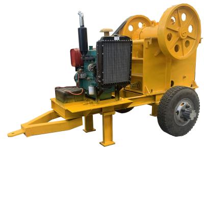 China 65 Hp Pe-300*500 DIESEL Jaw Crusher Rock , Semi Mobile Hard Stone Crushing Plant for sale