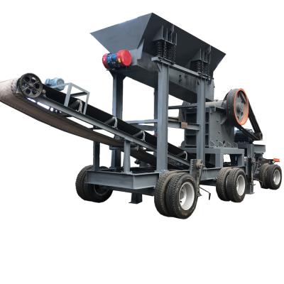 China Rock Plant Mobile Jaw Stone Crusher Machine With Vibrating Feeder for sale