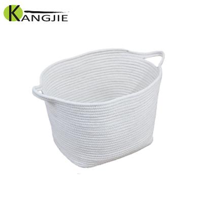 China Sustainable Handmade Garment Storage Cotton Rope Baby Laundry Basket for sale