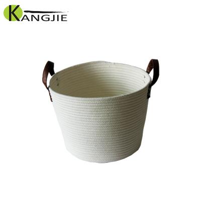 China Handmade Folding Cotton Rope Storage Personalized Laundry Storage Baskets for sale