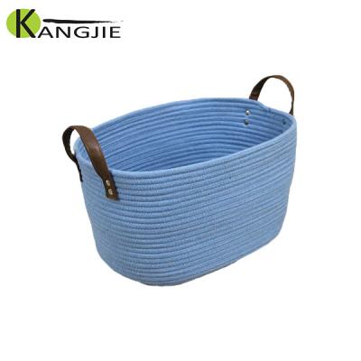 China Sustainable Blue Cotton Rope Candy Storage Baskets / Basket Baby Gift for sale